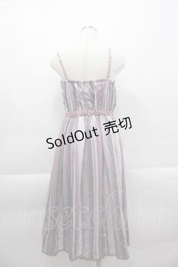 画像2: axes femme POETIQUE / モチーフストライプ柄ワンピース  ピンク I-25-04-12-102-AX-OP-HD-ZI (2)