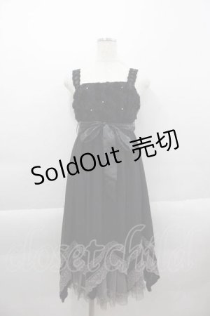 画像: axes femme / ローズモチーフイレヘムドレス  黒 I-25-04-12-103-AX-OP-HD-ZI