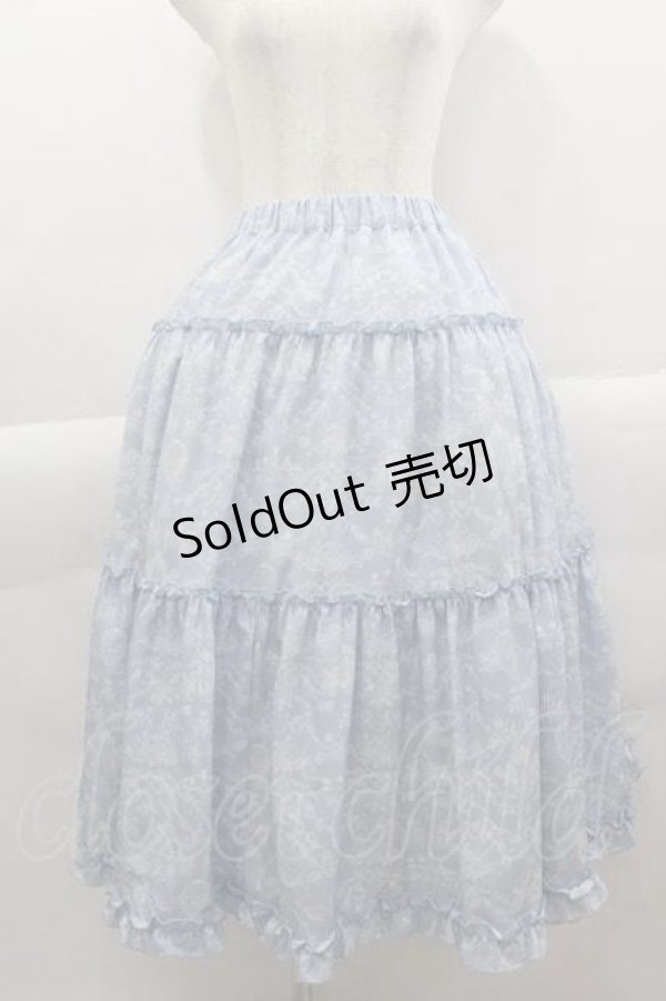 画像1: m petit by misako / NINA'S RVパニエスカート  サックスＸアイボリー I-25-04-12-118-LO-SK-HD-ZI (1)