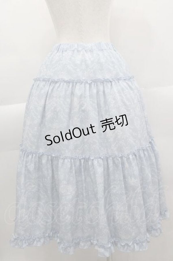 画像2: m petit by misako / NINA'S RVパニエスカート  サックスＸアイボリー I-25-04-12-118-LO-SK-HD-ZI (2)