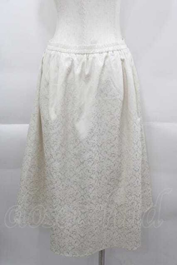 画像2: axes femme NOSTALGIE / ローズ花瓶プリントスカート  白 I-25-04-12-120-AX-SK-HD-ZI (2)