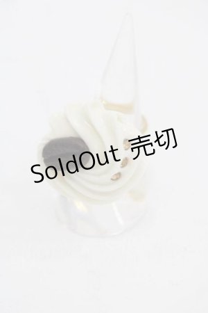 画像: Q-pot. / コーヒー豆ホイップリング  白Ｘ黒 I-25-04-12-014-QP-AC-HD-ZI