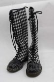 画像1: Dr.Martens （Getta Grip） / ギンガムチェック20ホールZIPブーツ UK4 黒Ｘ白チェック I-25-04-12-003-PU-SH-HD-ZI (1)