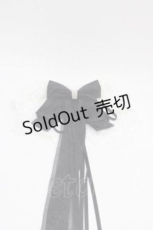 画像: LOLITAその他(お買取対象外) / リボンレースバレッタ  黒Ｘ白 I-25-04-12-037-LO-AC-HD-ZI