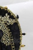 画像2: LOLITAその他(お買取対象外) / チュールレース重ねヘッドドレス  黒ｘゴールド I-25-04-12-043-LO-AC-HD-ZI (2)