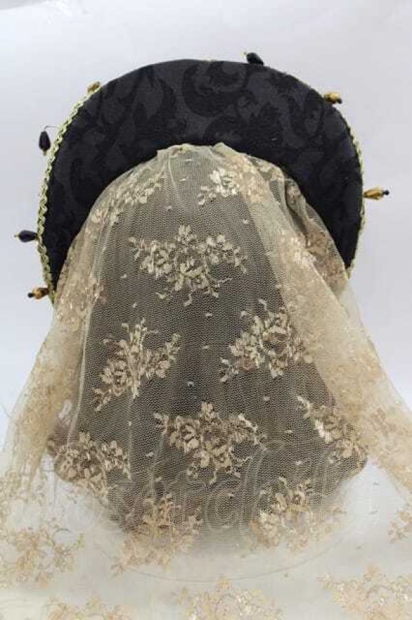 画像3: LOLITAその他(お買取対象外) / チュールレース重ねヘッドドレス  黒ｘゴールド I-25-04-12-043-LO-AC-HD-ZI (3)