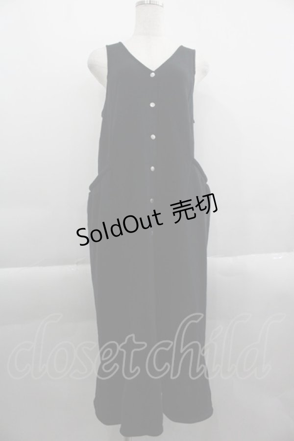 画像1: Ph Blue / スナップボタンノースリーブワンピース  黒 I-25-04-16-070-LO-OP-HD-ZI (1)