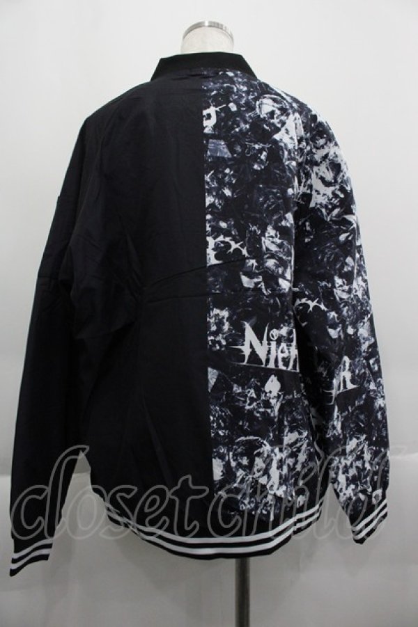 画像2: NieR Clothing / 2トーン切替ブルゾン  黒Ｘ白 I-25-04-16-081-PU-JA-HD-ZI (2)