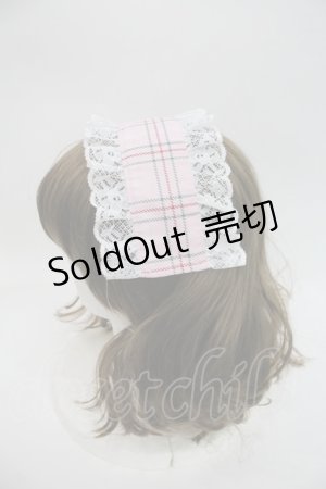 画像: hiroko tokumine / チェックヘッドドレス  ピンクチェック I-25-04-16-114-LO-AC-HD-ZI