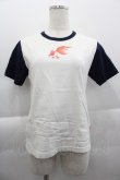 画像1: Powder / 金魚プリントTシャツ S 白Ｘ紺 I-25-04-16-028-LO-TO-HD-ZI (1)