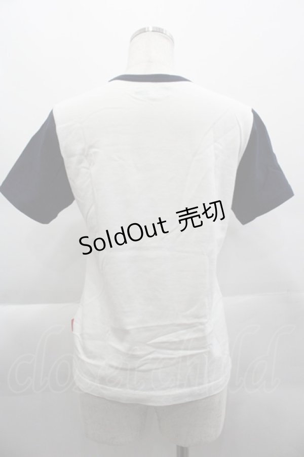 画像2: Powder / 金魚プリントTシャツ S 白Ｘ紺 I-25-04-16-028-LO-TO-HD-ZI (2)