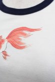 画像3: Powder / 金魚プリントTシャツ S 白Ｘ紺 I-25-04-16-028-LO-TO-HD-ZI (3)