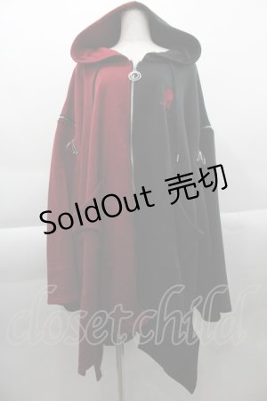 画像: NieR Clothing / 裏起毛2トーンパーカー  赤Ｘ黒 I-25-04-16-030-PU-TO-HD-ZI