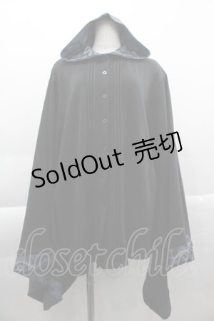 画像: NieR Clothing / 総柄フード着物袖パーカー  黒Ｘ青 I-25-04-16-032-PU-TO-HD-ZI