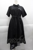 画像1: NieR Clothing / ロゴ刺繍半袖ワンピース  黒Ｘ紫 I-25-04-16-034-PU-OP-HD-ZI (1)