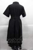 画像2: NieR Clothing / ロゴ刺繍半袖ワンピース  黒Ｘ紫 I-25-04-16-034-PU-OP-HD-ZI (2)
