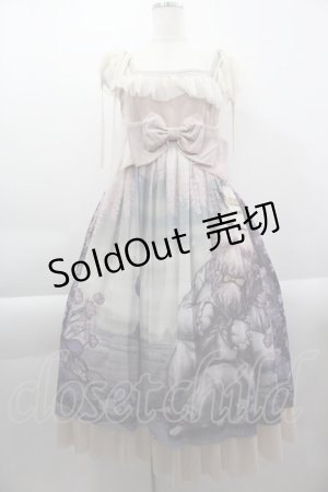 画像: Cherry Bomb / ねこ&お花ジャンパースカート  ラベンダー I-25-04-16-038-EL-OP-HD-ZS