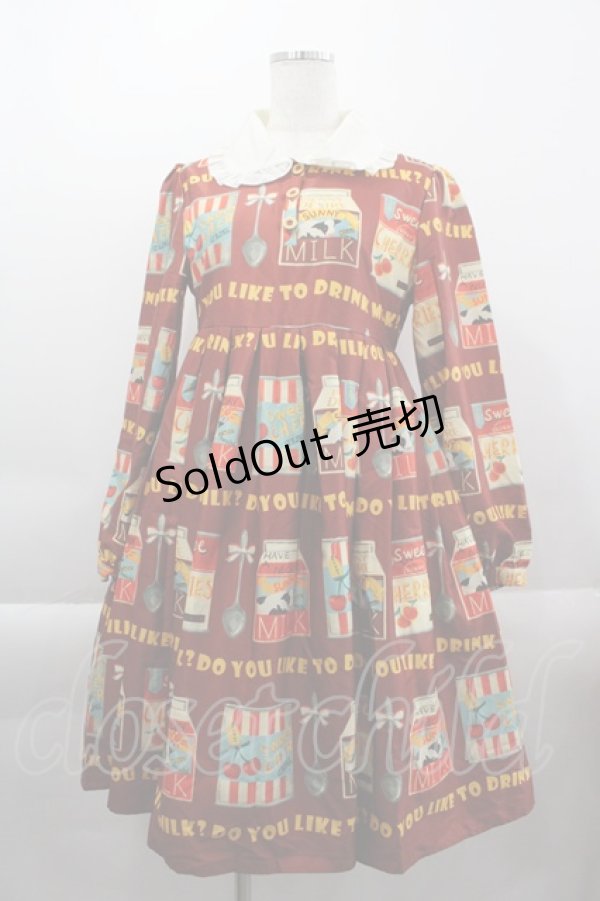 画像1: Benny's Desire / MILKプリントワンピース  赤 I-25-04-16-039-LO-OP-HD-ZI (1)