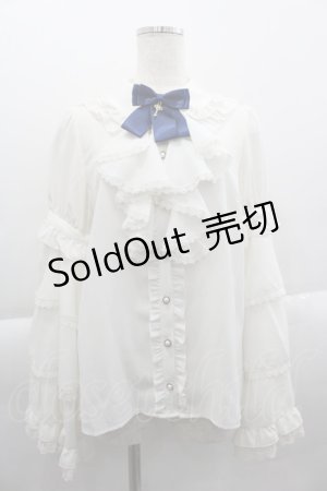 画像: Amavel / Historical Theatreフリルブラウス  白Ｘ青 I-25-04-16-005-CA-BL-HD-ZI