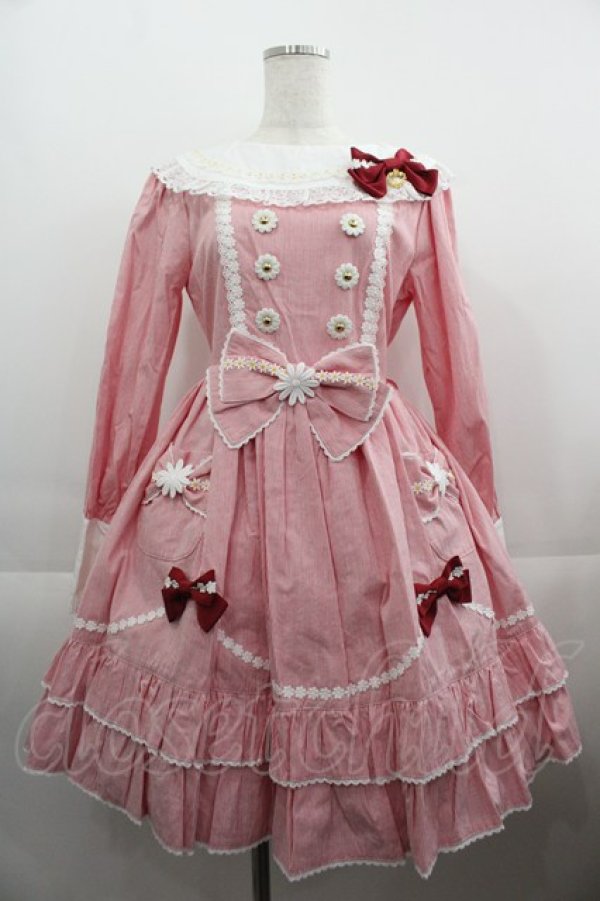 画像1: BABY,THE STARS SHINE BRIGHT / Sweet Margueriteワンピース  赤Ｘ白 I-25-04-19-053-BA-OP-HD-ZI (1)