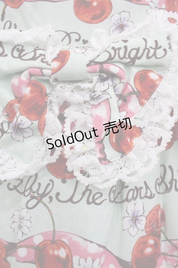 画像3: BABY,THE STARS SHINE BRIGHT / チェリーランデヴー〜BABY CHERRY の恋の始まり〜柄ジャンパースカートII  ミント I-25-04-19-062-BA-OP-HD-ZY (3)