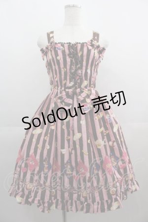 画像: metamorphose / おかしなくにのTea Partyシャーリングジャンパースカート&リボンバレッタセット  ピンク I-25-04-19-077-ME-OP-HD-ZI