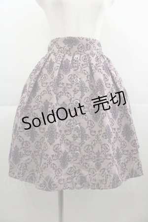 画像: axes femme / ベルト付総フロッキースカート  ピンク I-25-04-19-115-AX-SK-HD-ZI