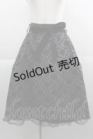 画像: axes femme / 格子柄フロッキーptスカート  黒 I-25-04-19-117-AX-SK-HD-ZI