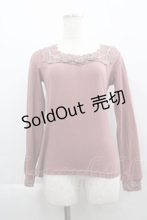 画像: 【SALE】axes femme / スクエアレースお花付インナー  ピンク I-25-04-19-011-AX-TO-HD-ZT176