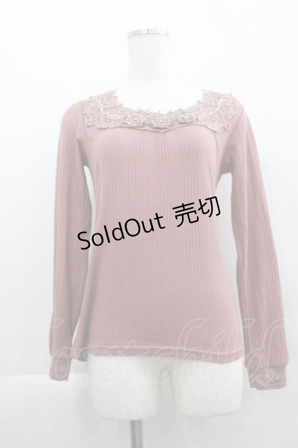 画像1: 【SALE】axes femme / スクエアレースお花付インナー  ピンク I-25-04-19-011-AX-TO-HD-ZT176 (1)