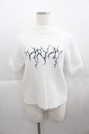 画像: NOEMIE / チェーン付き4wayフェザー刺繍ニット  白Ｘ黒 I-25-04-19-022-LO-TO-HD-ZI