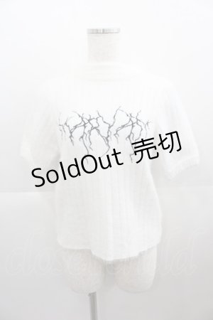 画像: NOEMIE / チェーン付き4wayフェザー刺繍ニット  白Ｘ黒 I-25-04-19-022-LO-TO-HD-ZI