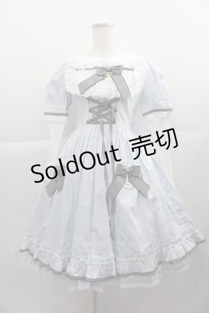 画像: BABY,THE STARS SHINE BRIGHT / アリスの HEART TRUMP ワンピース  サックスＸ白 I-25-04-19-040-BA-OP-HD-ZI