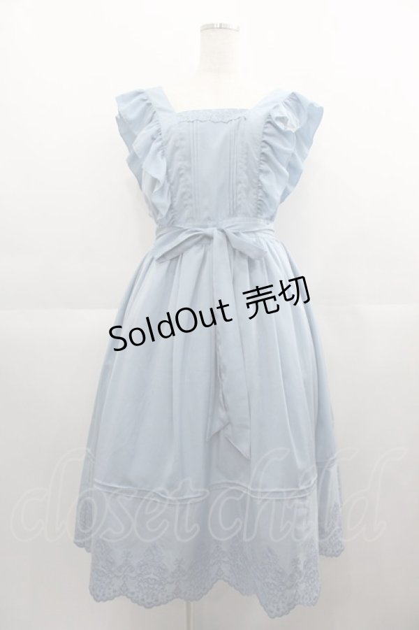 画像1: axes femme POETIQUE / トランプ刺繍エプロンワンピース M ライトブルー I-25-04-21-063-AX-OP-HD-ZI (1)