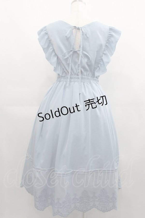 画像2: axes femme POETIQUE / トランプ刺繍エプロンワンピース M ライトブルー I-25-04-21-063-AX-OP-HD-ZI (2)