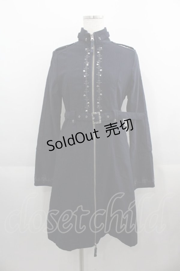 画像1: Rozen Kavalier / フロント刺繍ZIPハイネックワンピース  ネイビーＸシルバー I-25-04-21-070-OO-OP-HD-ZI (1)