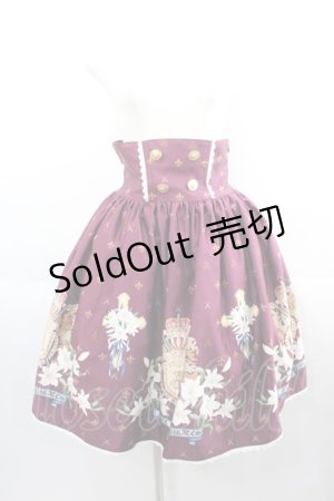 画像: ALICE and the PIRATES / The Knights of St.Lily柄スカート  ワイン I-25-04-21-089-PA-SK-HD-ZI