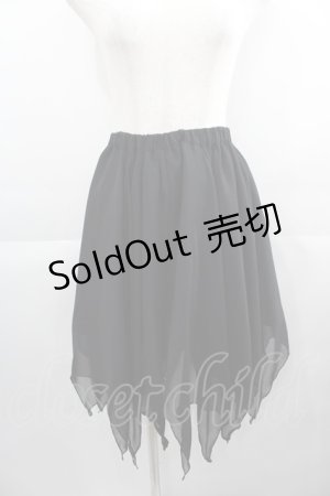 画像: BPN / イレギュラーシフォンスカート  黒 I-25-04-21-094-GO-BL-HD-ZT383