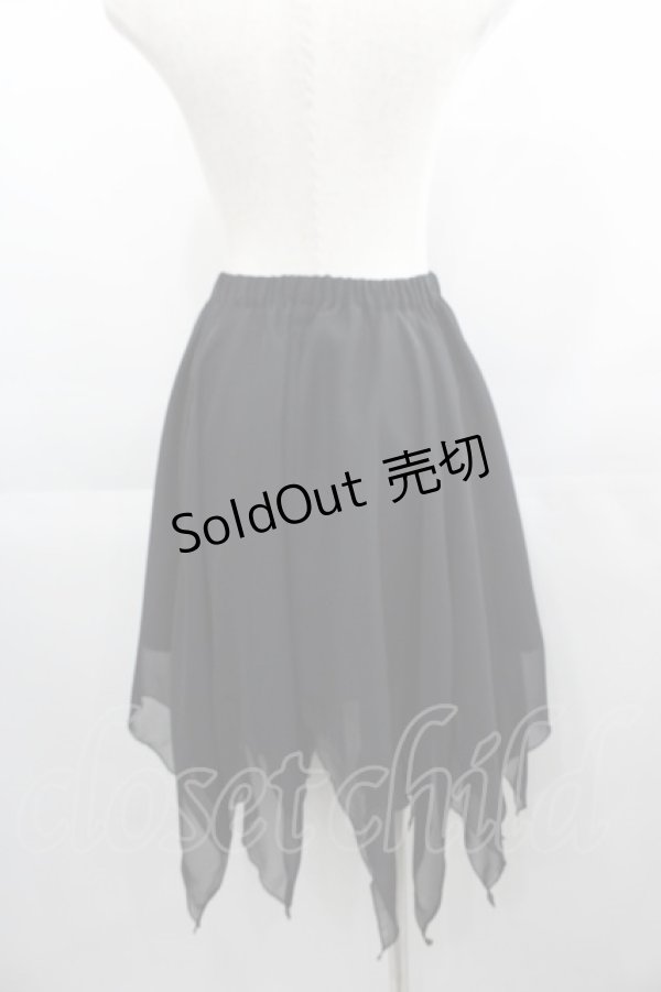 画像2: BPN / イレギュラーシフォンスカート  黒 I-25-04-21-094-GO-BL-HD-ZT383 (2)