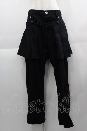 画像: ALGONQUINS / プリーツ付きパンツ  黒 I-25-04-21-102-AL-PA-HD-ZI