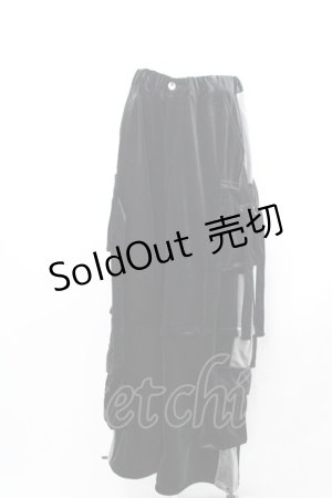 画像: REFLEM / 2WAYワイドカーゴベロアパンツ  黒 I-25-04-21-103-PU-PA-HD-ZI