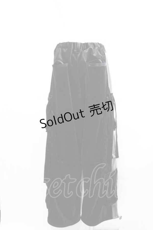 画像2: REFLEM / 2WAYワイドカーゴベロアパンツ  黒 I-25-04-21-103-PU-PA-HD-ZI (2)