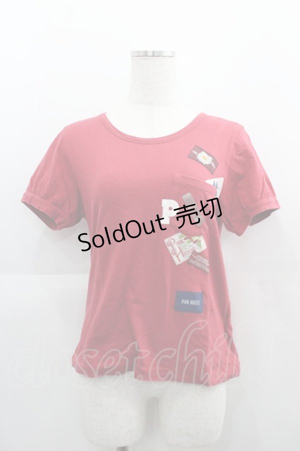 画像1: PINK HOUSE / ワッペン&ポケットデザインTシャツ  赤 I-25-04-21-038-LO-TO-HD-ZI (1)