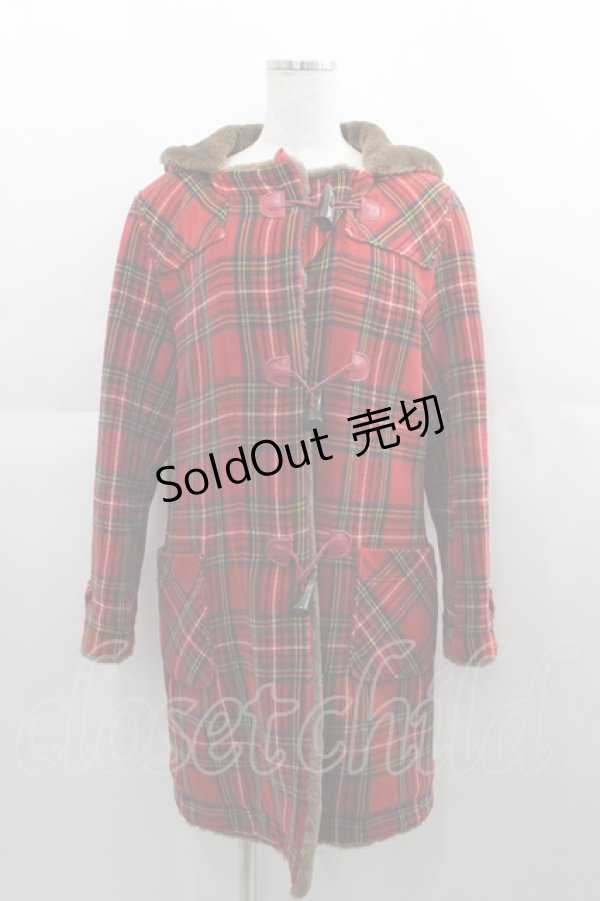 画像1: PINK HOUSE / タータンチェックフードコート  赤チェック I-25-04-21-043-LO-CO-HD-ZI (1)