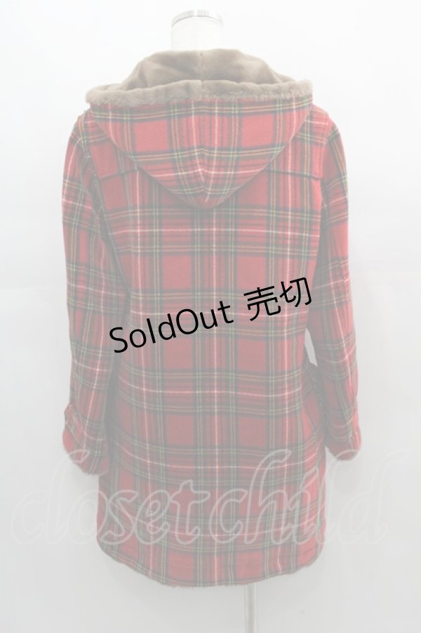 画像2: PINK HOUSE / タータンチェックフードコート  赤チェック I-25-04-21-043-LO-CO-HD-ZI (2)