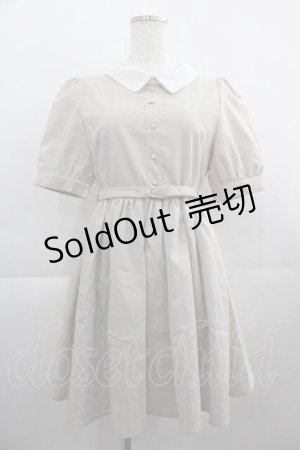 画像: evelyn / グレンチェック半袖シャツワンピース  ピンクベージュチェックＸ白 I-25-04-24-053-LO-OP-HD-ZI