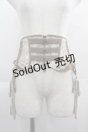 画像: Ozz oneste / ローズ3つスナップボタンポーチ付きコルセット  アイボリーｘブラウン I-25-04-24-087-OO-ZA-HD-ZI