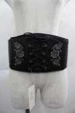 画像1: axes femme / ローズ刺繍コルセットベルト  黒 I-25-04-24-088-AX-ZA-HD-ZI (1)