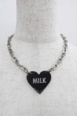画像1: MILK / ロゴハートチェーンネックレス  シルバーＸ黒 I-25-04-24-089-ML-AC-HD-ZI (1)