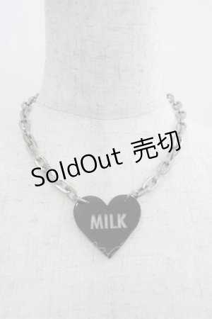 画像: MILK / ロゴハートチェーンネックレス  シルバーＸ黒 I-25-04-24-089-ML-AC-HD-ZI
